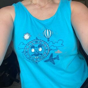 Vintage Disney Parks Authentic Blue Tank Top Mickey Mouse Size Large